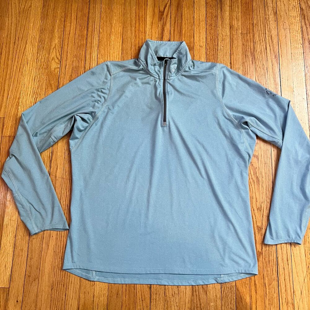 Swannies Shirt Mens Small Performance Quarter Zip Long Sleeve Golf Green Blue